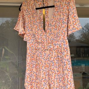 Free people fun romper play suit - pink and blue patterns